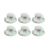 Perzische Theekop Set met Schotel – Bahar Porselein Design (12 stuks)