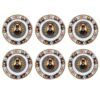Perzische Theeschoteltjes - Porselein Shah Abbasi Koning Design (Set van 6)
