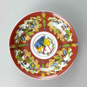 Perzische Theeschoteltjes – Porselein Rayan Design Rood (Set van 6)