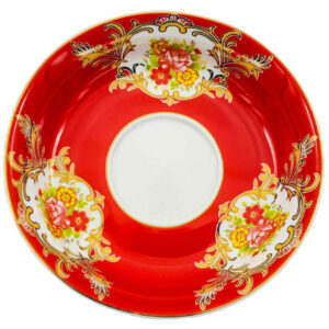 Perzische Theeschoteltjes – Porselein Abbasi Design Rood (Set van 6)