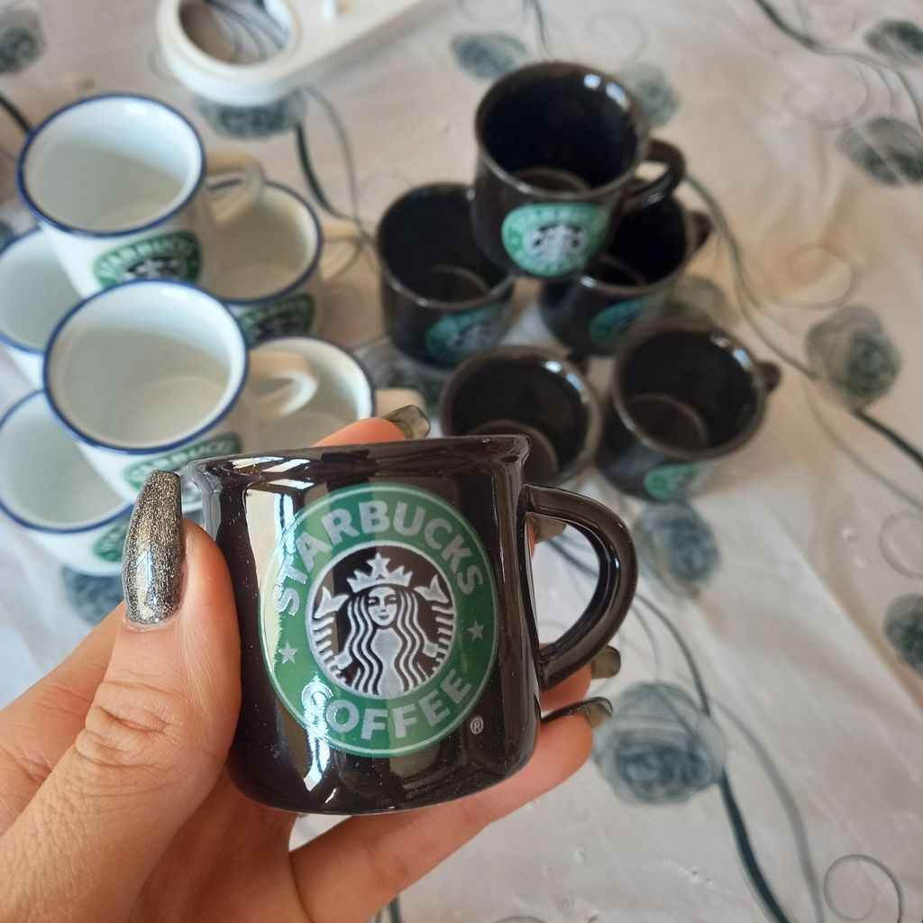Perzische Espresso Kopjes Set van 6 – Starbucks-Stijl Keramiek