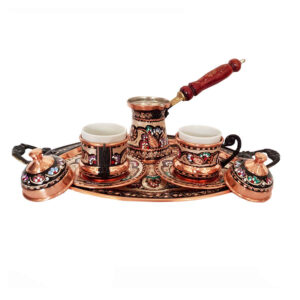 Perzische Espresso Kop met Dienblad – Fakher Koper Stijl