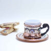 Perzische Espresso Kop met Dienblad – Koperen Demitasse Stijl