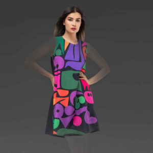 Damesmode Mouwloze Jurk Model Raaz – Kalligrafie