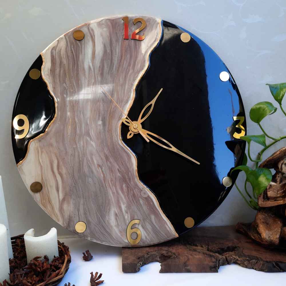 Handgemaakt Hars Wandklok – Abstracte Stijl Barok