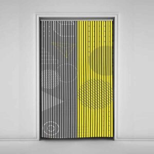 Fluwelen Verticale Jaloezie Gordijn – Abstract Geometrisch Print