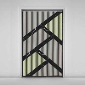 Fluwelen Verticale Jaloezie Gordijn – Abstract Minimalistisch Print
