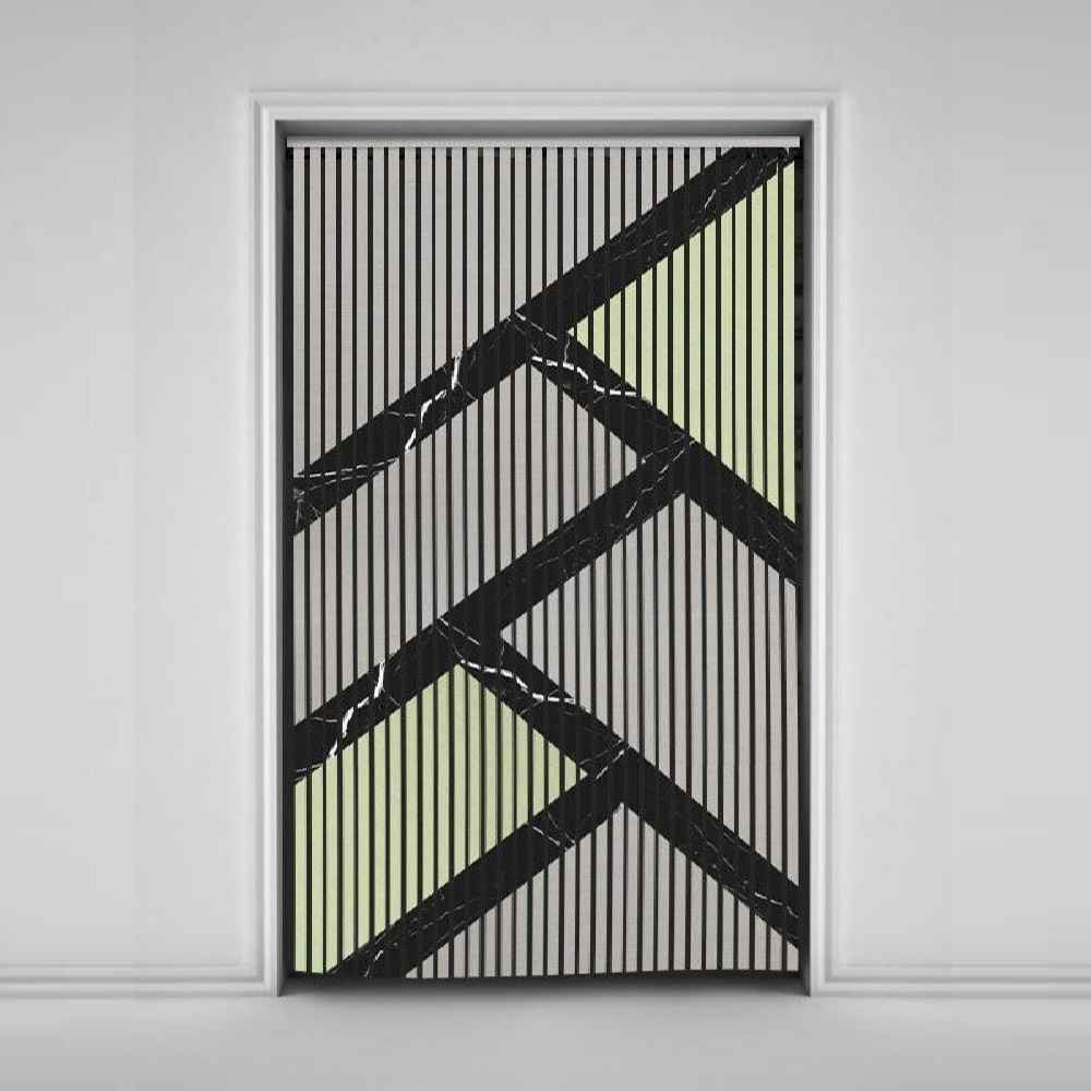 Fluwelen Verticale Jaloezie Gordijn – Abstract Minimalistisch Print