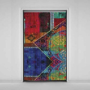 Fluwelen Verticale Jaloezie Gordijn – Abstract Mohana Print