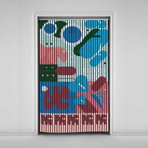 Fluwelen Verticale Jaloezie Gordijn – Abstract Maan Print