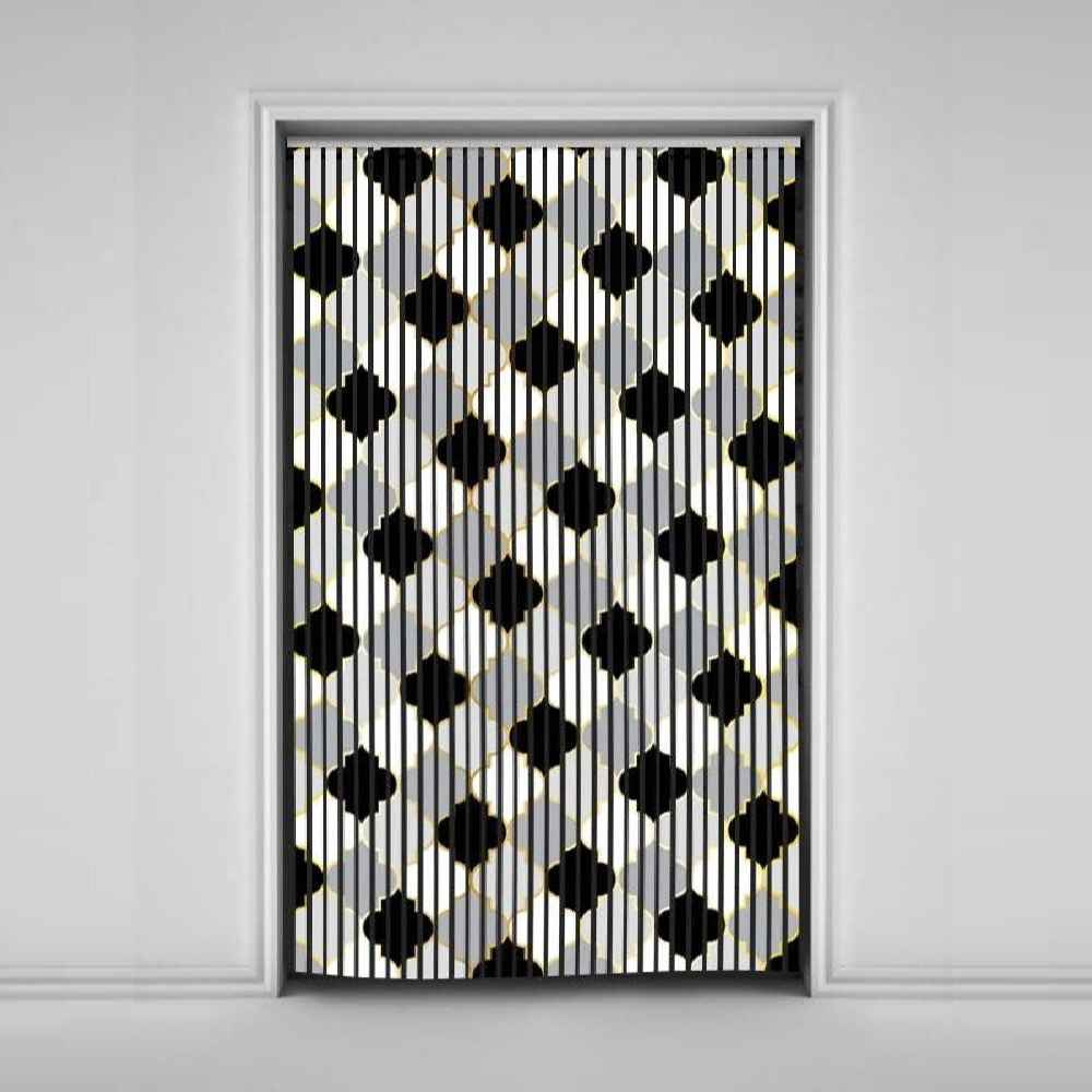 Fluwelen Verticale Jaloezie Gordijn – Abstract Shatranji Print