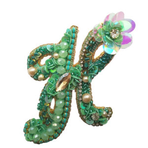 Vrouwelijke Geborduurde Broche Speld – Alfabet H Model