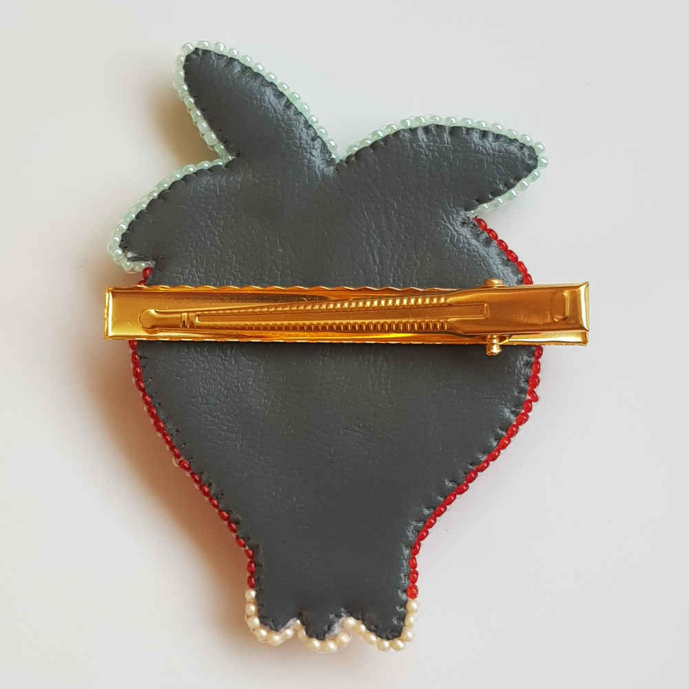 Vrouwelijke Geborduurde Broche Speld – Granaatappel Ontwerp