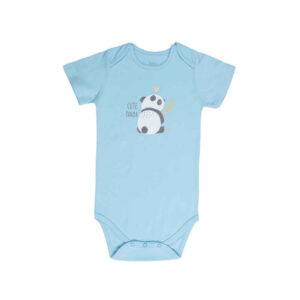Blauw Lap Schouder Baby Bodysuit Panda
