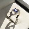 Blauwe Robijn Verlovingsring Zilver Kamand