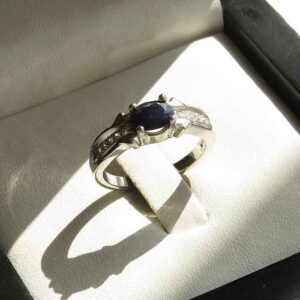 Blauwe Robijn Verlovingsring Zilver Kiana