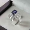 Blauwe Robijn Verlovingsring Zilver Luxe