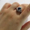 Blauwe Robijn Verlovingsring Zilver Luxe