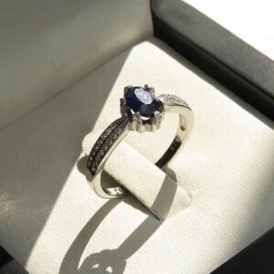 Blauwe Robijn Verlovingsring Zilver Tabasom