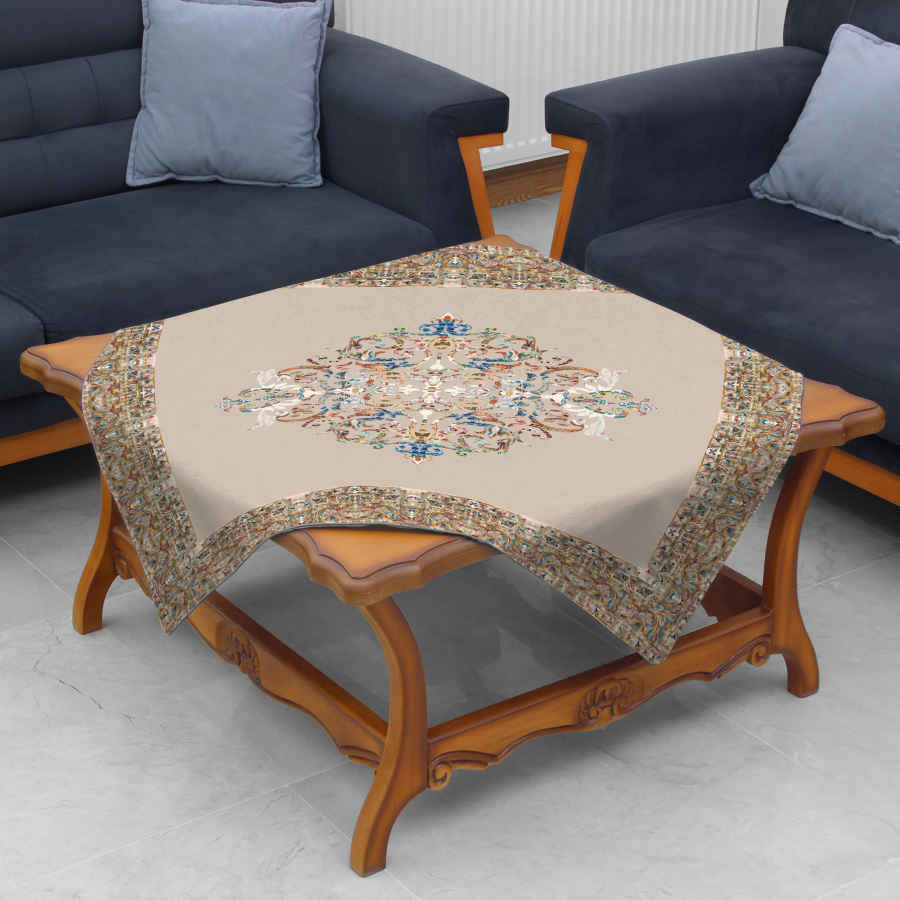 Fluwelen Tafellaken Perzische Elegant Inspiratie Design Crème
