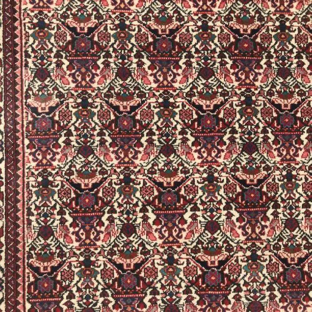 Handgeknoopt Perzisch Abadeh Parmis Tapijt (Tribaal Geometrisch Patroon) – Rode Wol