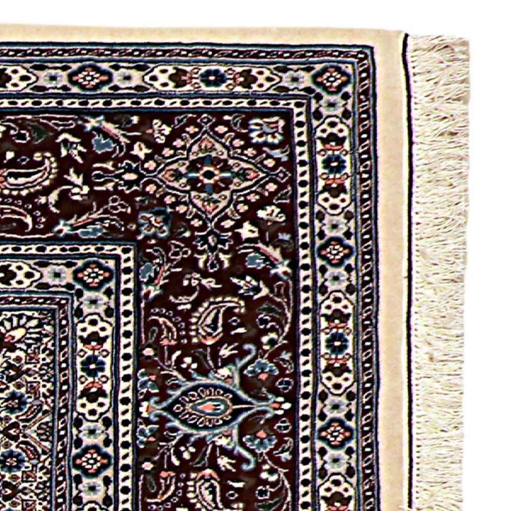 Handgeknoopt Perzisch Birjand Riz Mahi Tapijt (Mahi / Herati Patroon) – Grijze Wol