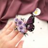 Handgemaakte Damesbroche met Kralen – Violet-ontwerp