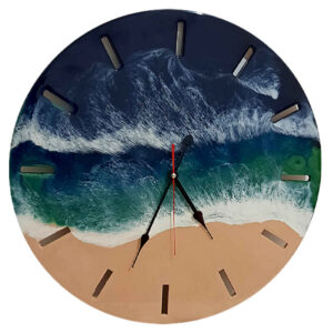 Handgemaakt Hars Wandklok – Abstracte Stijl Zee