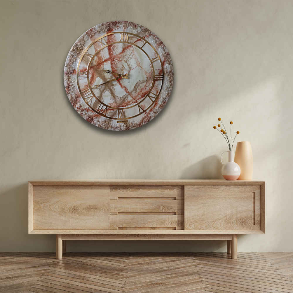 Handgemaakt Hars Wandklok – Abstracte Stijl Kristal