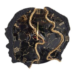 Handgemaakt Hars Wandklok – Abstracte Geode-stijl
