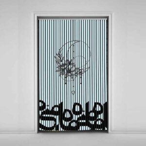 Perzisch Fluwelen Verticale Jaloezie Gordijn – Abstract Maah Print