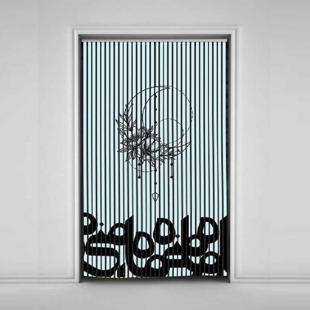 Perzisch Fluwelen Verticale Jaloezie Gordijn – Abstract Maah Print