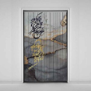 Perzisch Fluwelen Verticale Jaloezie Gordijn – Abstract Marmerprint