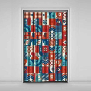 Fluwelen Verticale Jaloezie Gordijn – Abstract Parnia Print