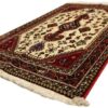 Handgeknoopt Perzisch Abadeh Roya Tapijt (Tribaal Bloemenmedaillon) - Rode Wol