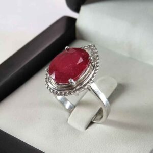 Luxe Zilveren Ring met Robijn – Bliss Kiana Ashki