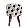 Luxe witte fluwelen voetenbank Bloem – Geometrisch