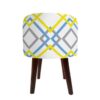 Luxe witte fluwelen voetenbank Haleh – Geometrisch
