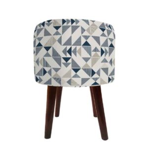 Luxe witte fluwelen voetenbank Vania – Geometrisch