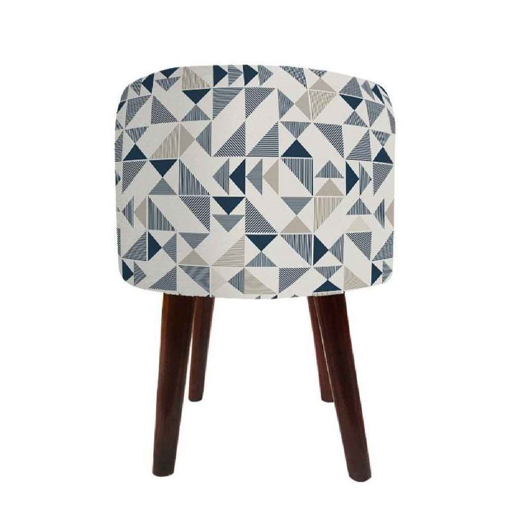 Luxe witte fluwelen voetenbank Vania – Geometrisch