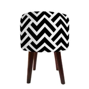 Luxe witte fluwelen voetenbank Zigzag – Geometrisch