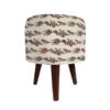 Ronde Fluwelen Voetenbank Tamana - Artistiek Design – Wit