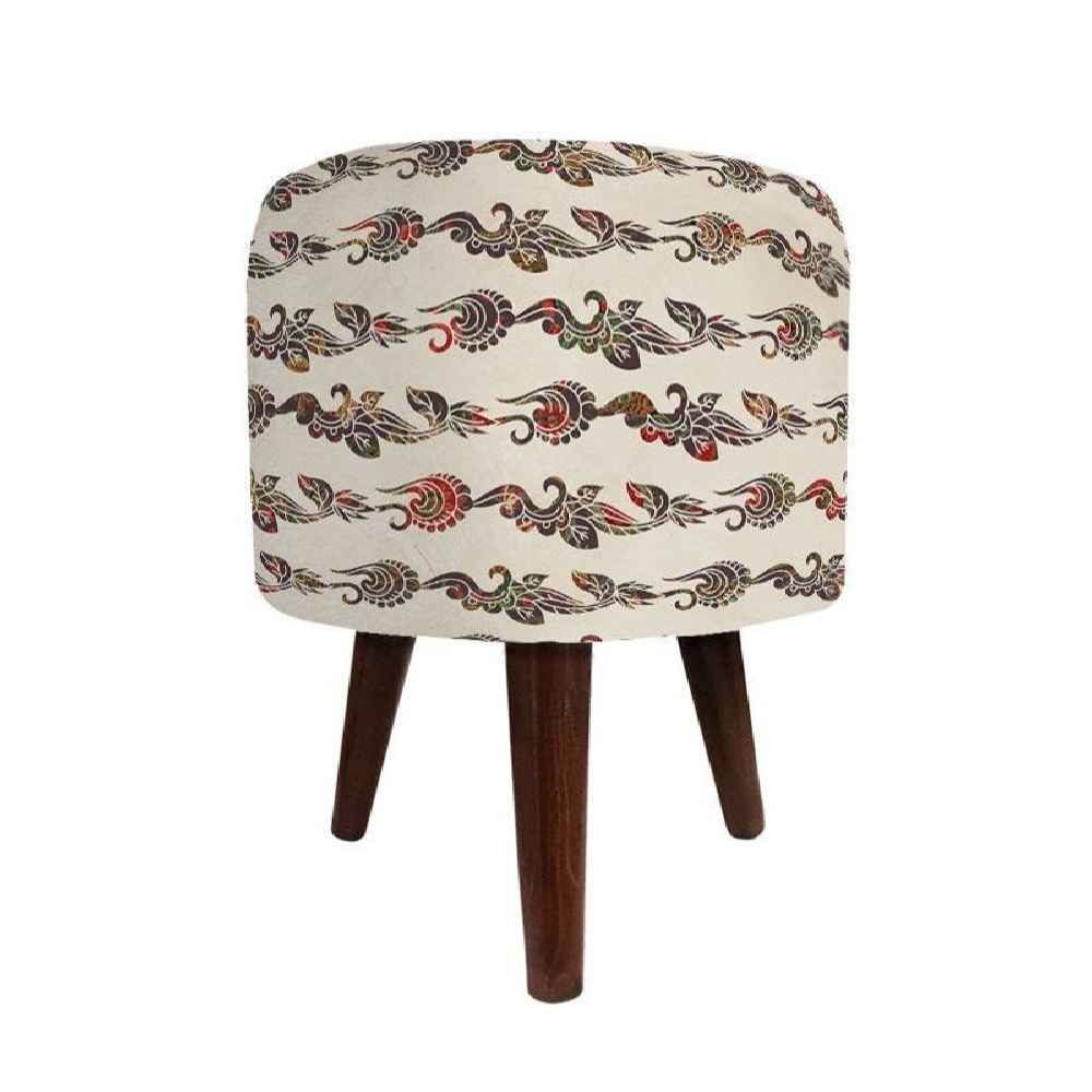 Ronde Fluwelen Voetenbank Tamana – Artistiek Design – Wit