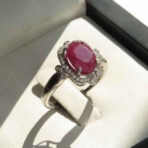 Zilveren Ring Rode Robijn – Bliss Kiana Dorsa
