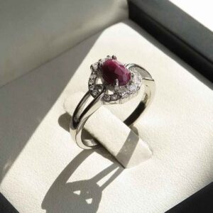 Luxe Robijnring Zilver – Bliss Kiana Nastaran Design