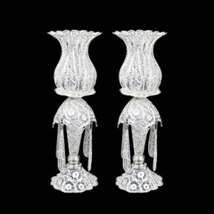Perzische filigraan kandelaar – koper met zilvercoating Jam (2x)