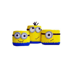 Gehaakte Opbergmanden Minions – Geel Garen (Set van 3)