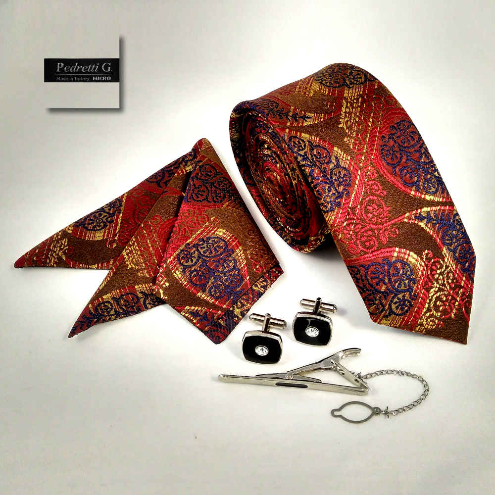 Heren Stropdas-, Zakdoek- & Manchetknopen Set – Luxe Luka
