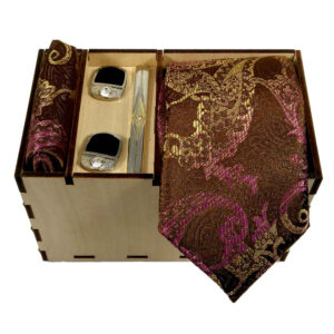 Heren Stropdas-, Zakdoek- & Manchetknopen Set – Luxe Mandana