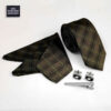 Heren Stropdas-, Zakdoek- & Manchetknopen Set – Luxe Geruit